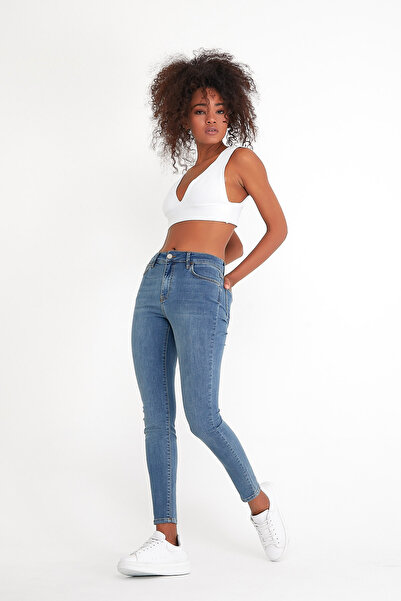 VENA Gabriella Dirty Dark Blue Skinny Jean Παντελόνι(TENCEL)(TM) - ΣΚΟΥΡΟ ΜΠΛΕ