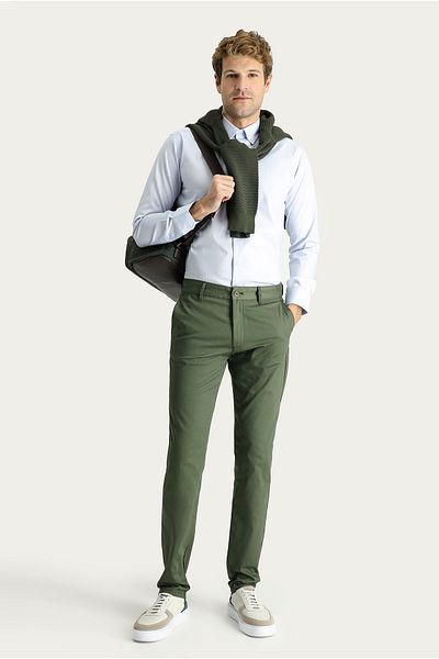 Kiğılı Slim Fit Slim Fit Lycra Canvas / Chino Trousers