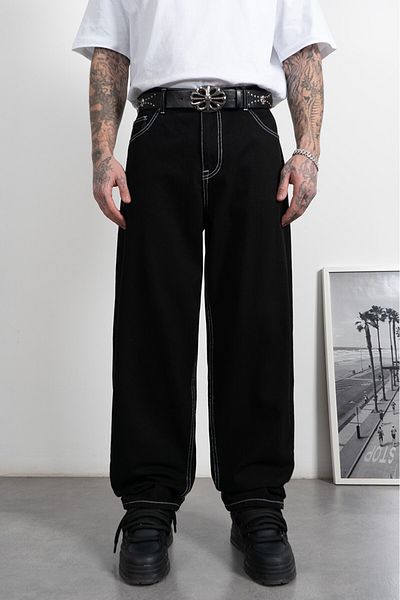 UKHWD SUPPLY 90S Men's Baggy Jeans - Contrast Stitching Uk1082Syby