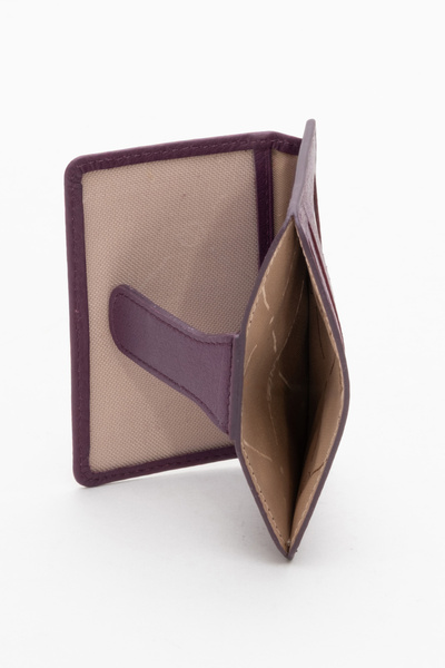 Grande Gd 539 Real Leather Card Holder Damson