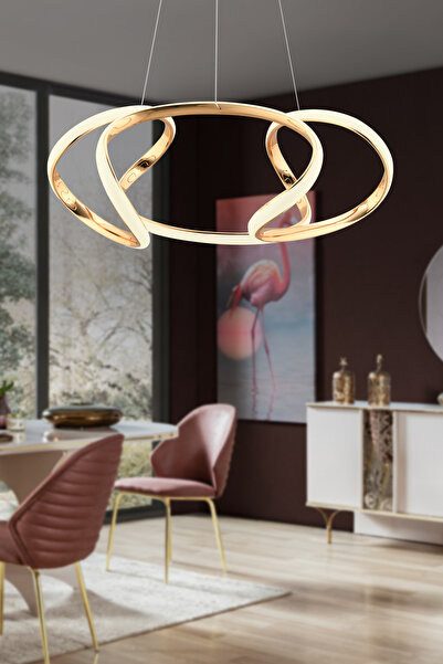 İstanbul Avize İstanbul Avize Damla Gold Ledli Modern Beyaz Power Led Avize