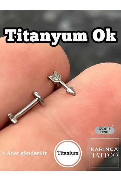 Karınca Piercing Eros Arrow Minimal Titanium Piercing Premium Forward Helix Flat Conch Nose Ear Small Tragus Earrings