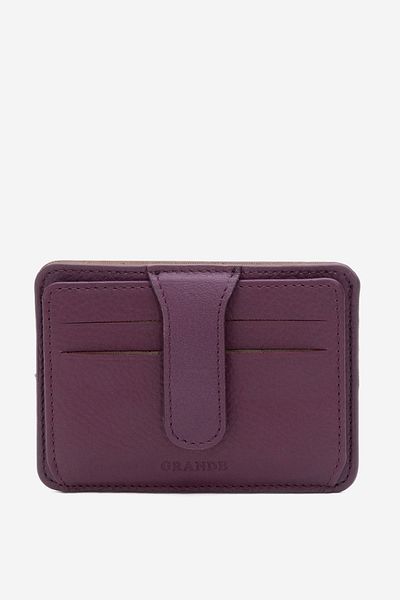 Grande Gd 539 Real Leather Card Holder Damson