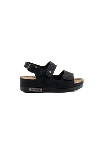 Roy Jones Women's Orthopedic Anatomical Sole Double Banded Velcro Back Buckle Daily Sandals Slippers