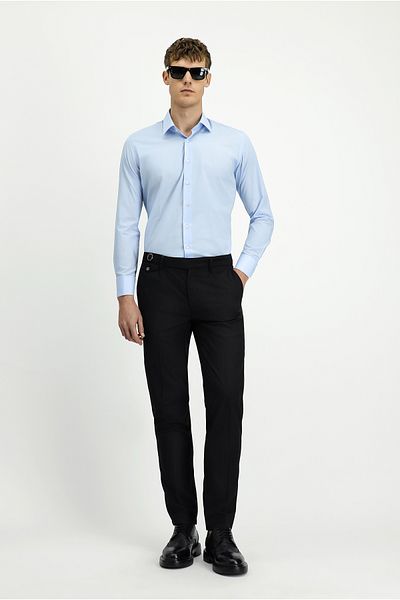 Kiğılı Long Sleeve Slim Fit Slim Fit Classic Cuffed Cotton Shirt