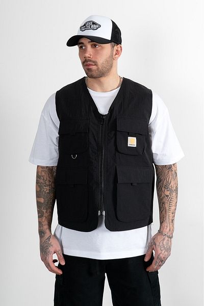 UKHWD SUPPLY Black Multi-Pocket Utility Cargo Men's Vest