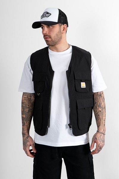 UKHWD SUPPLY Black Multi-Pocket Utility Cargo Men's Vest