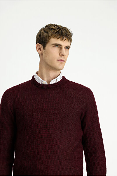 Kiğılı Bisiklet Yaka Regular Fit Desenli Triko Kazak