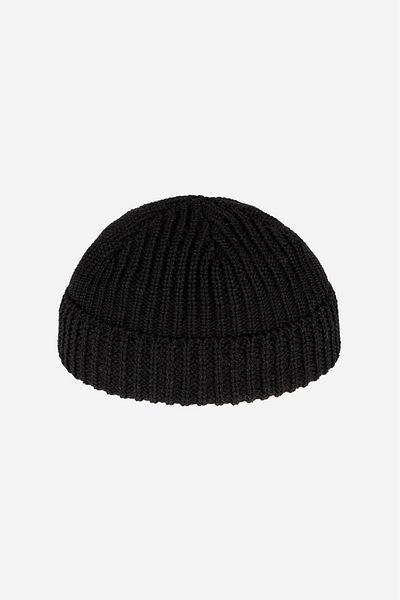 Super Rare Black Unisex Beret - Short Fisherman Ft2288Sy