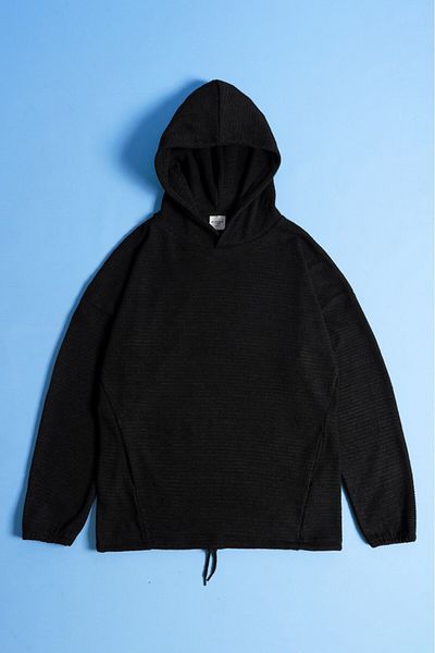 No Future Waffle Print Oversized Hoodie - Nf0538Sy