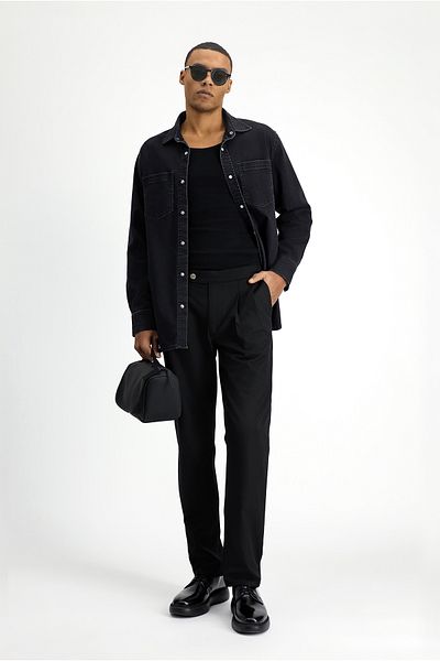 Kiğılı Regular Fit Buckle Pleated Classic Fabric Trousers