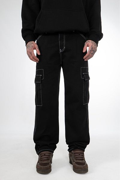 UKHWD SUPPLY Men's Jeans - Cargo Pocket, Contrast Stitching, Uk1084Sy