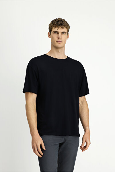 Kiğılı Crew Neck Oversize Patterned Modal Blend T-Shirt