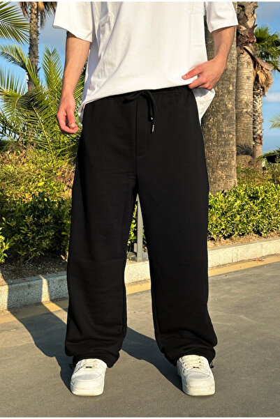 serline Yazlık-basic Stoper Paça Siyah Baggy Street Eşofman
