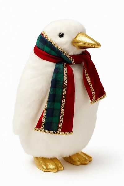BeySüS Christmas Pine Tree - Cute Penguin Fur Ornament Table Decor
