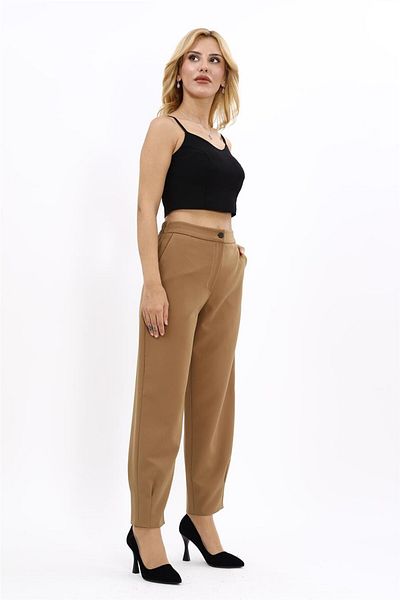 ÖNDER ÖZSOY Pleated Trousers-Camel