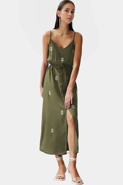 PayBuy Maxi Floral Embroidery Viscose Dress Long Lasting for Casual Summer Styles
