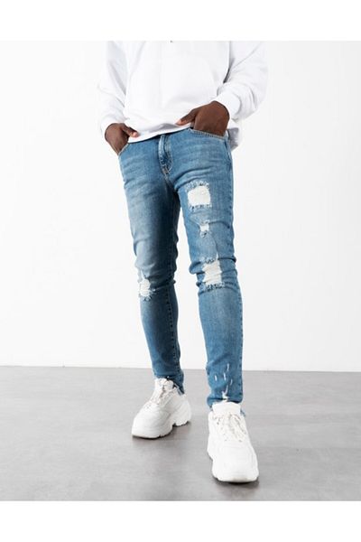 No Future Men's Skinny Jeans - Street Style Ripped Pants Nf0320Mvbz