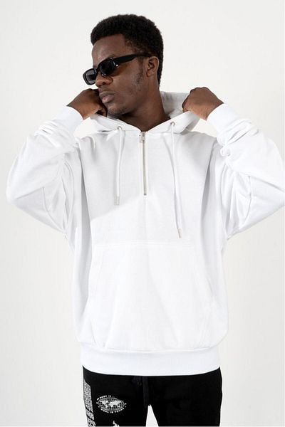 No Future Street Style Half Zip Oversize Men's Hoodie Nf0336By