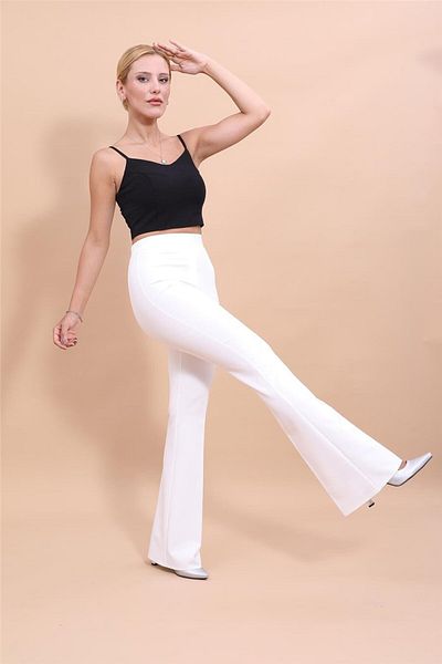 ÖNDER ÖZSOY Ecru Spanish Leg Trousers