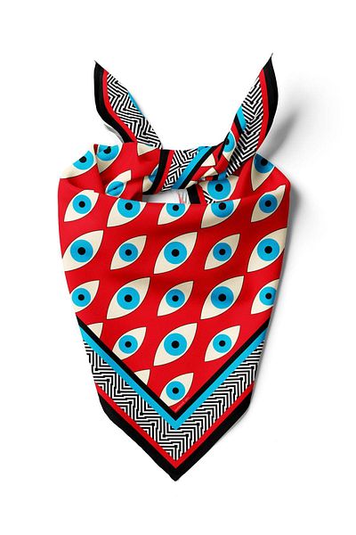Modabutik V49 Eye Red Designed Bandana Dg12394
