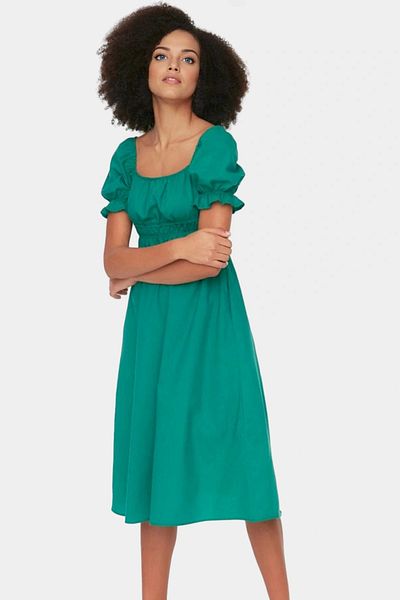 PayBuy Women's Summer Cotton Skater Dress Square Collar Short Sleeve Comfortable Casual and Stylish Quality Craftsmanship