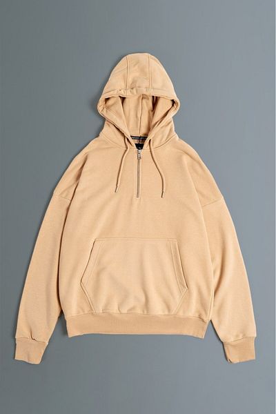 No Future Street Style Half Zip Oversize Men's Hoodie Nf0336Bj