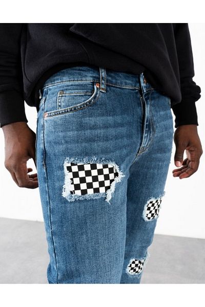 No Future Checkered Skinny Men's Jeans Nf0325Mvbz