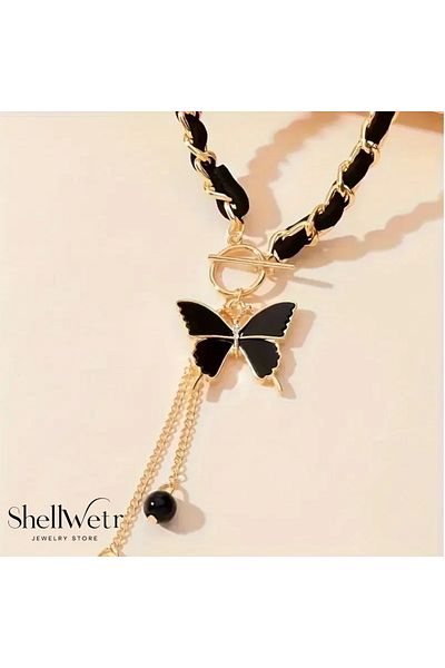 shellwetr Stein Butterfly Necklace