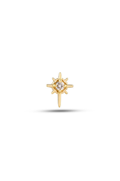 Akar Jewellery 14 Ayar Altın Pırlanta Parlayan Yıldız Minimal Helix/kıkırdak Piercing