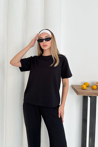 MODAMİNEM Women's Modal Fabric Short Sleeve Basic Tracksuit Set