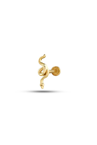 Akar Jewellery 14 Ayar Altın Yılan Motifli Minimal Helix/kıkırdak Piercing