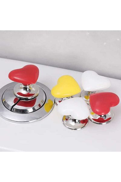 MOJE MORE 1 Piece Push Button Toilet Seat for Women with Fake Nails, Heart Toilet Seat Handle Flush Handle