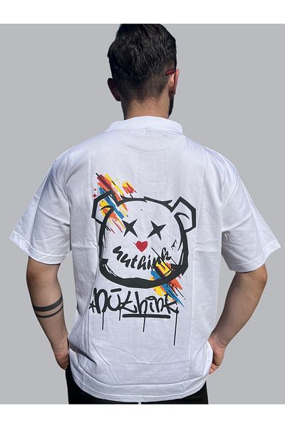 OEM Oversize Men's T-shirt, Cotton 100%, Urban Graphic Print With Bear And Colorful Details – Casual M