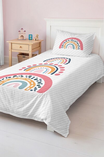 Realhomes مجموعة بيكيه مفردة للأطفال والمراهقين باللون الأبيض الحديث مع نمط ق...