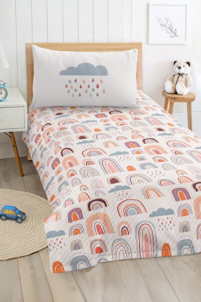 Realhomes مجموعة بيكيه ملونة للأطفال الصغار والمراهقين بنمط قوس قزح وسحابة بأ...