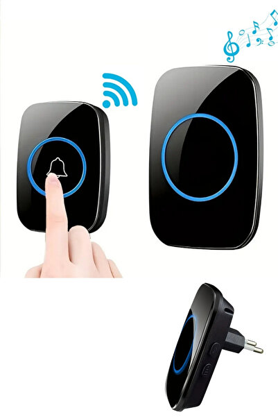 VESTRAGO Kablosuz Kumandalı Kapı Zili Led Işıklı 60 Melodi 300 Metre Mesafe Ev Ofis Depo