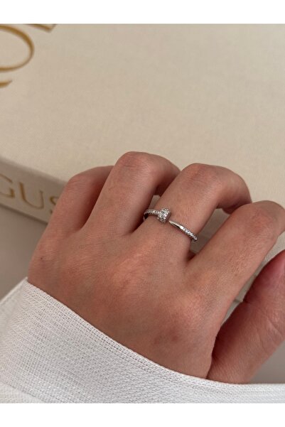 LEROSY CO Adjustable Silver Color Ring Single – Stone Minimal and Modern Design
