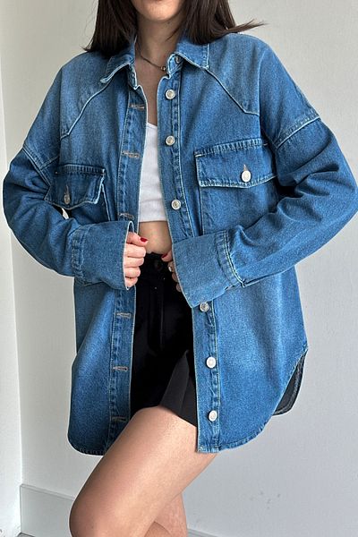 XRAY JEANS Blugi largi de damă Jachetă de blugi lungi supradimensionate