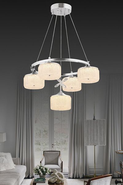 ESSLİGHT Candy 5 Li Pendant Lamp Led Chandelier with Candy Glass (White Yellow Daylight) |   Living Room Kitchen Bedroom Office