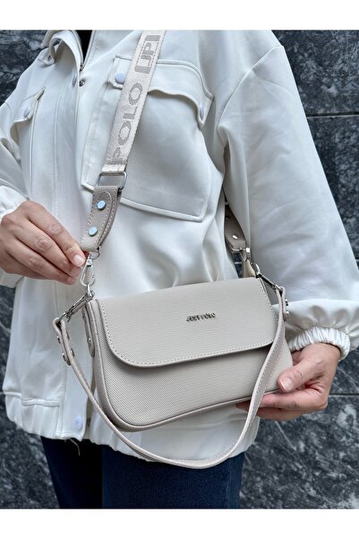 ÇANTAM GELSİN JUSTPOLO GEANTĂ DE UMĂR CREAM CU DUA BRETELE PENTRU FEMEI