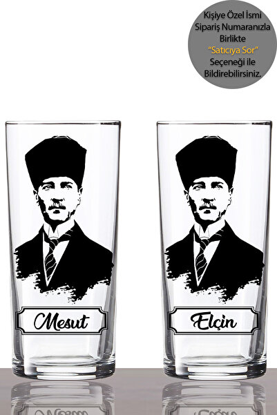 KadehSepeti Kişiye Özel Atatürk 2'li Bardağı