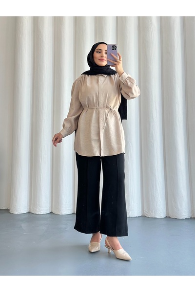 She Olive Modal Tunic with Lacing