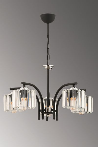 ESSLİGHT Milan 5-Piece Chandelier (Crystal Stone) Living Room Bedroom Kitchen Young Room Office