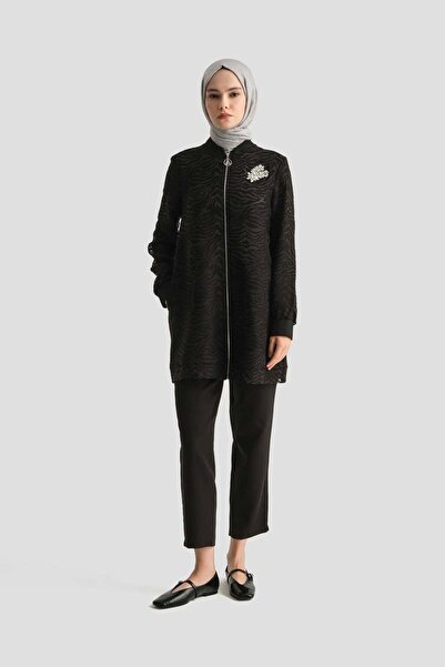 Armine TREND Brooch-Lined-Zippered Tunic-25Yt418