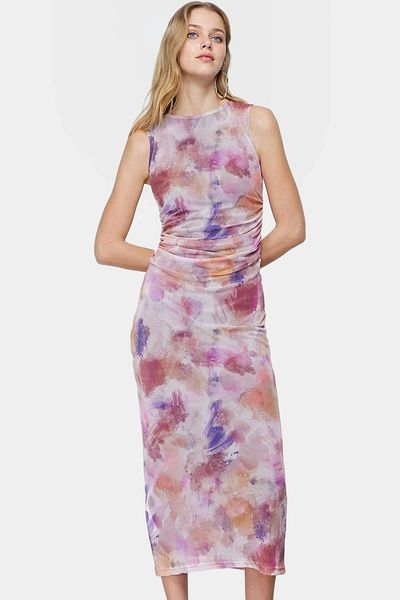 PayBuy Maxi Dress Floral Patterned Lined Knitted Summer Zarifane Design