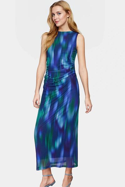 PayBuy Maxi Dress Floral Patterned Lined Knitted Summer Zarifane Design