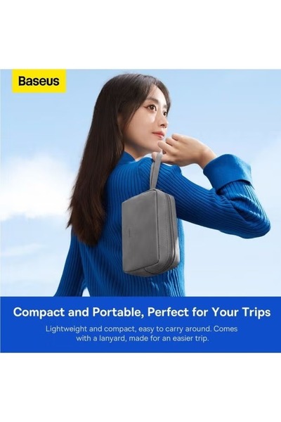 Baseus Easy Journey Travel Organizer Storage Bag Compatible For Charger Charging Cables Flash Drive