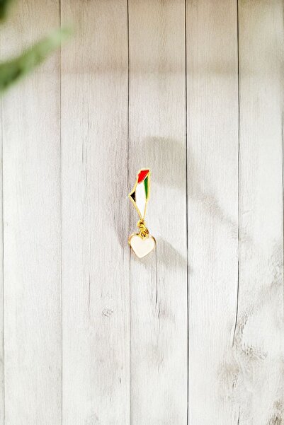 Bi Dünya Store Filistin Kalbimizde İkili Broş Beyaz