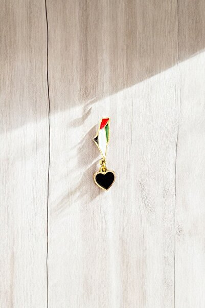 Bi Dünya Store Filistin Kalbimizde İkili Broş Siyah